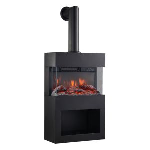 KAMINIO eléctrica chimenea HENRI con tubo de chimenea - negro