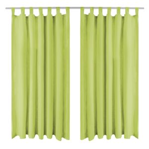 Cortinas de micro-raso con bucles 2 unidades 140x245 cm verde es7044