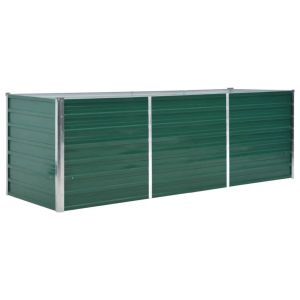 vidaXL arriate de jardín de acero galvanizado verde 240x80x77 cm