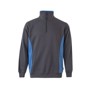 Sudadera bicolor cremallera 3xl gris/celeste