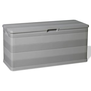 vidaXL caja de almacenamiento de jardín gris 117x45x56 cm