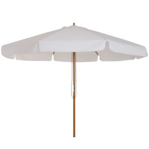 Sombrilla de jardín bambú, poliéster color beige 325x325x250 cm Outsunny