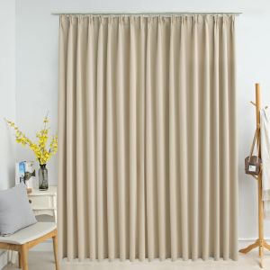 Cortina opaca con ganchos beige 290x245 cm es2362