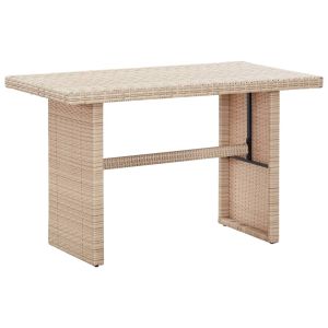 vidaXL mesa de jardín de ratán sintético beige 110x60x67 cm