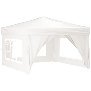 vidaXL carpa para fiestas plegable con paredes laterales blanco 3x3 m