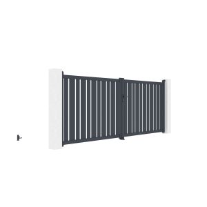 Pack puerta abatible 400c160 veymont + pack puerta 1m veymont a.160cm gris