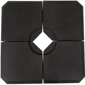 4 piezas de base para sombrilla hdpe 100x100x9,5cm Outsunny