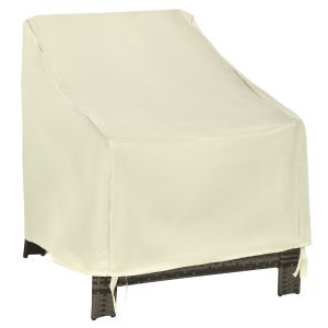 Funda protectora para sillas tela oxford color beige 68x87x77 cm outsunny