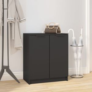 Mueble zapatero madera contrachapada negro 59x35x70 cm