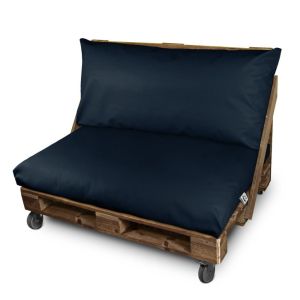 Cojín para palets polipiel exterior azul oscuro funda asiento y/o respaldo