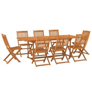 vidaXL set comedor de jardín 9 piezas madera maciza acacia 220x90x75cm