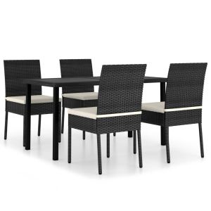 vidaXL conjunto de comedor de jardín 5 piezas ratán sintético negro