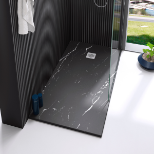 Plato ducha resina extraplano efecto marmol 190 x 80cm marmol oscuro