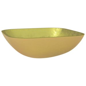 vidaXL lavabo de vidrio dorado 42x42x14 cm