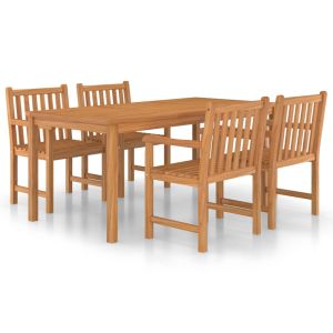 vidaXL conjunto de comedor de jardín 5 piezas madera maciza de teca