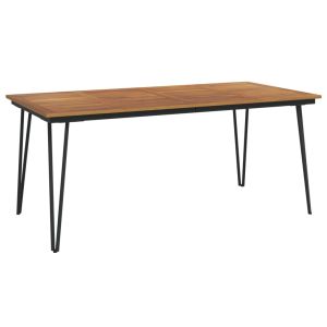 vidaXL mesa de jardín con patas en u madera maciza acacia 180x90x75 cm