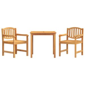 vidaXL juego de comedor para jardín 3 pzas madera maciza de teca