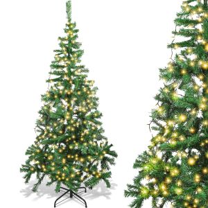 Aigostar 210cm árbol de navidad artificial,con cadena de luces LED de 23m