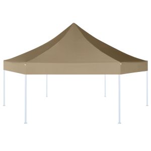 vidaXL carpa plegable emergente hexagonal 3,6x3,1 m taupé 220g/m²