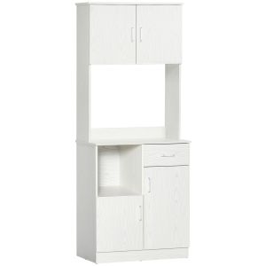 Mueble auxiliar de cocina melamina de madera color blanco 71x41x178 cm