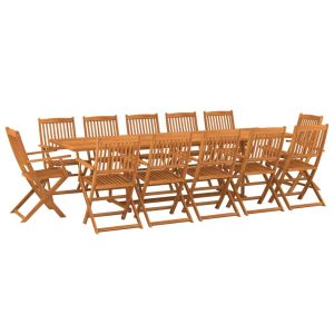 vidaXL set de comedor para jardín 13 piezas madera maciza de acacia