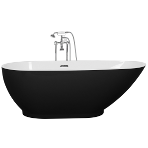 Bañera independiente de acrílico negro/blanco/plateado 173 x 82 cm guiana