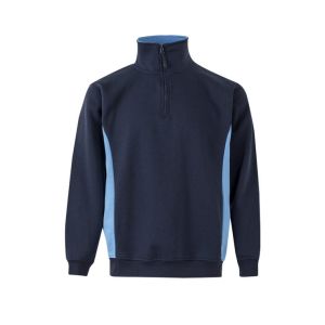 Sudadera bicolor cremallera xs azul navy/celeste