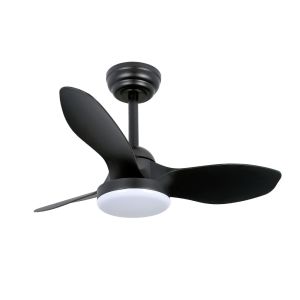 Ventilador de techo con luz LED 20w pequeño cavil mini s negro 3cct dim