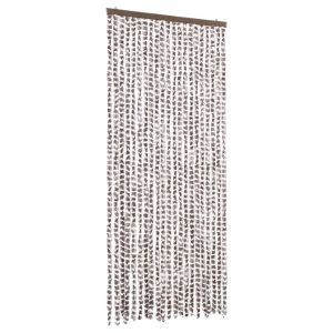 vidaXL cortina mosquitera chenilla gris taupe y blanco 90x220 cm