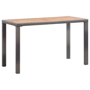 vidaXL mesa de jardín madera maciza acacia gris y marrón 123x60x74 cm