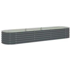 vidaXL arriate de acero galvanizado gris 320x80x44 cm