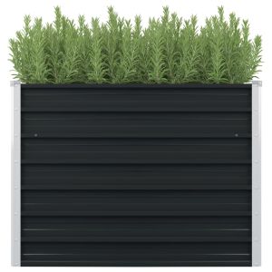 vidaXL jardinera elevada acero galvanizado gris antracita 100x100x77cm