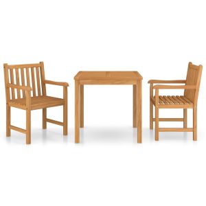 vidaXL conjunto de comedor de jardín 3 piezas madera maciza de teca