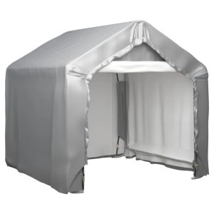 vidaXL carpa de almacenamiento acero galvanizado gris 180x180 cm