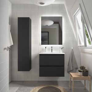 Mueble baño bequia 70 cm negro mate | lavabo