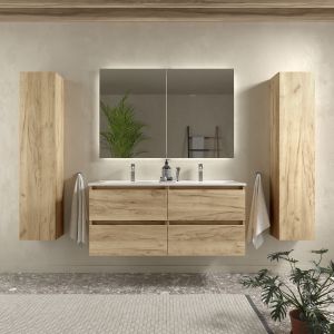 Mueble baño bequia 120 cm roble | lavabo