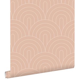 Estahome papel pintado arte deco rosa melocotón - 0,53 x 10,05 m - 139218