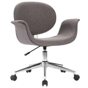 vidaXL silla de oficina giratoria de tela gris