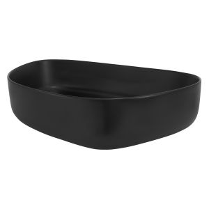 Lavabo forma ovalada 55x42x14 cm cerámica negra mate ml-design