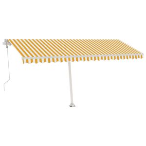 vidaXL toldo automático LED sensor de viento amarillo blanco 500x300cm