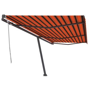 vidaXL toldo de pie retráctil manual naranja y marrón 600x300 cm