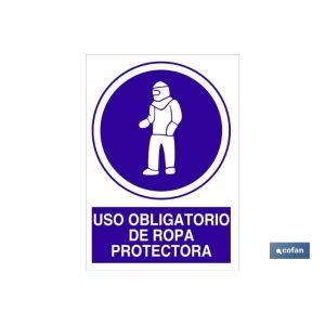 Señal poliestireno 148x105mm uso obligatorio de ropa protectora | Brico  Depôt