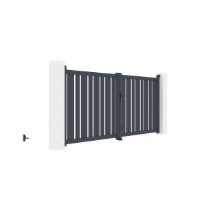 Pack puerta abatible 300c140 veymont + pack puerta 1m veymont a.140cm gris