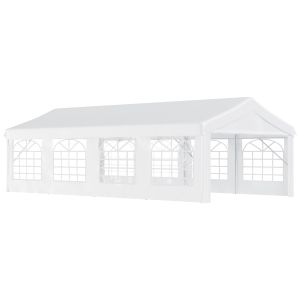 Carpa de jardín acero y pe color blanco 800x400x280 cm outsunny