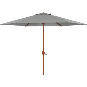 Parasol de jardín derecho acabado de madera -  "luz" - redondo - ø 3m - gri