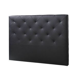 Cabecero tapizado Rombo 160x115 cm Negro, 8 cm de Grosor