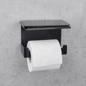 Daske portarrollos papel higiénico acero negro izquierdo bliss 2
