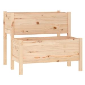 vidaXL jardinera de madera maciza de pino 84,5x84x75 cm