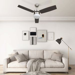 Ventilador de techo con luz con mando marrón oscuro 108 cm