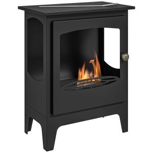 Chimenea de etanol acero, acero inoxidable 39x26x54 cm Homcom